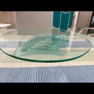 PartyLite Glass 3-wick holder New Without Box